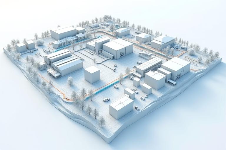 Industrial park topographic survey and digital model